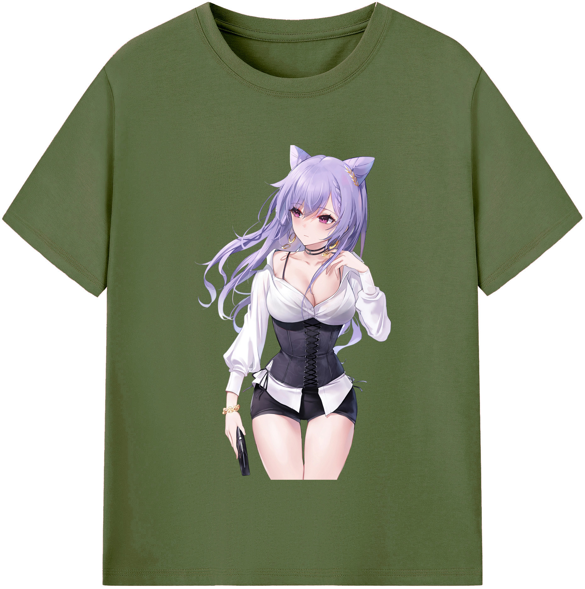 げんし神 刻晴 こくせい genshin Kokusei 綿100％半袖Tシャツ（フロントプリント）